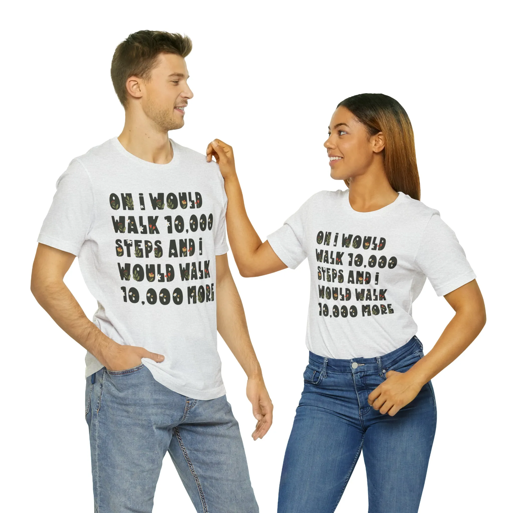 10,000 Steps Funny Fitness Tracker Shirt | Walking Workout Shirt | Gift For Her | Unisex Jersey T-shirt