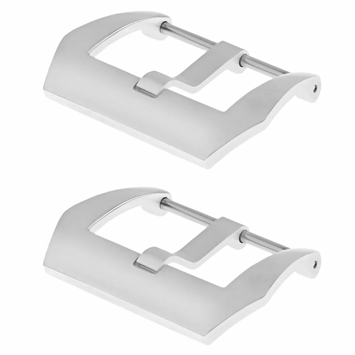 2 - 20MM PRE-V SCREW BUCKLE FOR PANERAI PAM 40MM GMT RUBBER STRAP BAND SHINY S/S