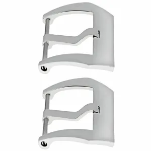 2 - 20MM PRE-V SCREW BUCKLE FOR PANERAI PAM 40MM GMT RUBBER STRAP BAND SHINY S/S