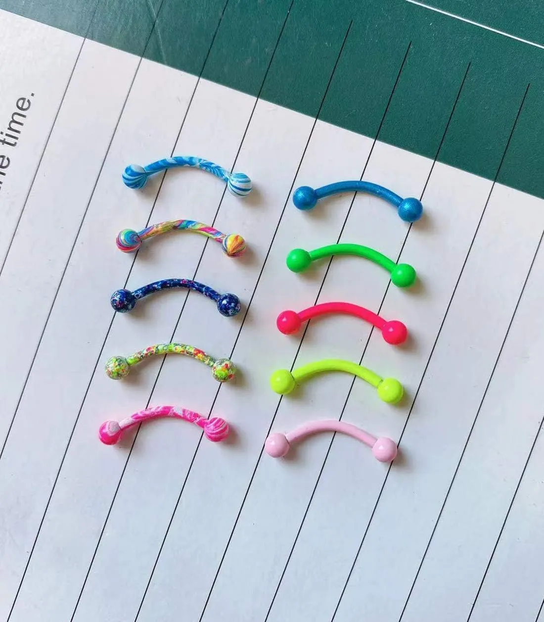 20-48Pcs 16G Eyebrow Piercing Rook Curved Barbell Kit Eyebrow Tragus Lip Rings for Women Men 8-10mm