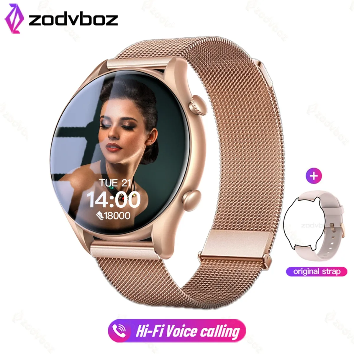 2023 Fashion Smart Watch Women Custom Dial Hi-Fi Voice Call Men Sport Fitness Tracker IP67 Waterproof Smartwatch For Android IOS