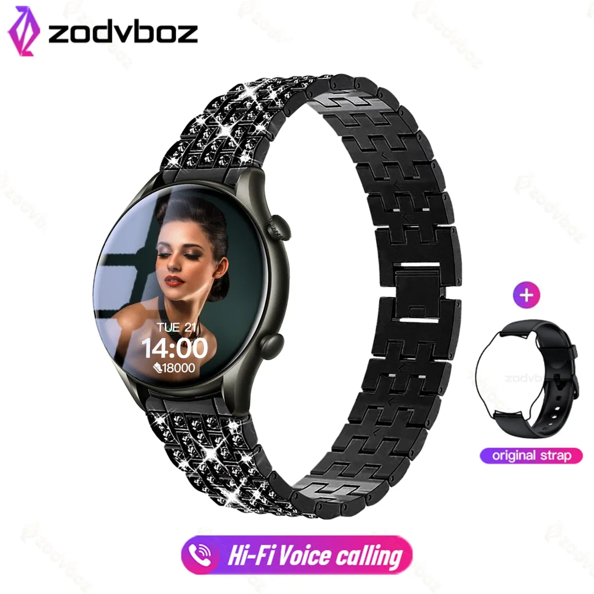 2023 Fashion Smart Watch Women Custom Dial Hi-Fi Voice Call Men Sport Fitness Tracker IP67 Waterproof Smartwatch For Android IOS