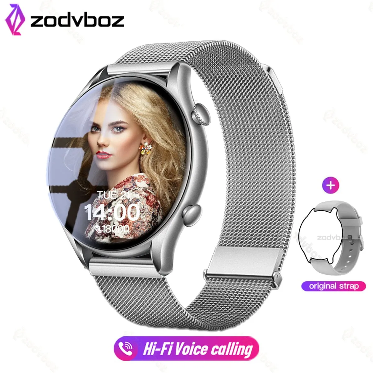 2023 Fashion Smart Watch Women Custom Dial Hi-Fi Voice Call Men Sport Fitness Tracker IP67 Waterproof Smartwatch For Android IOS