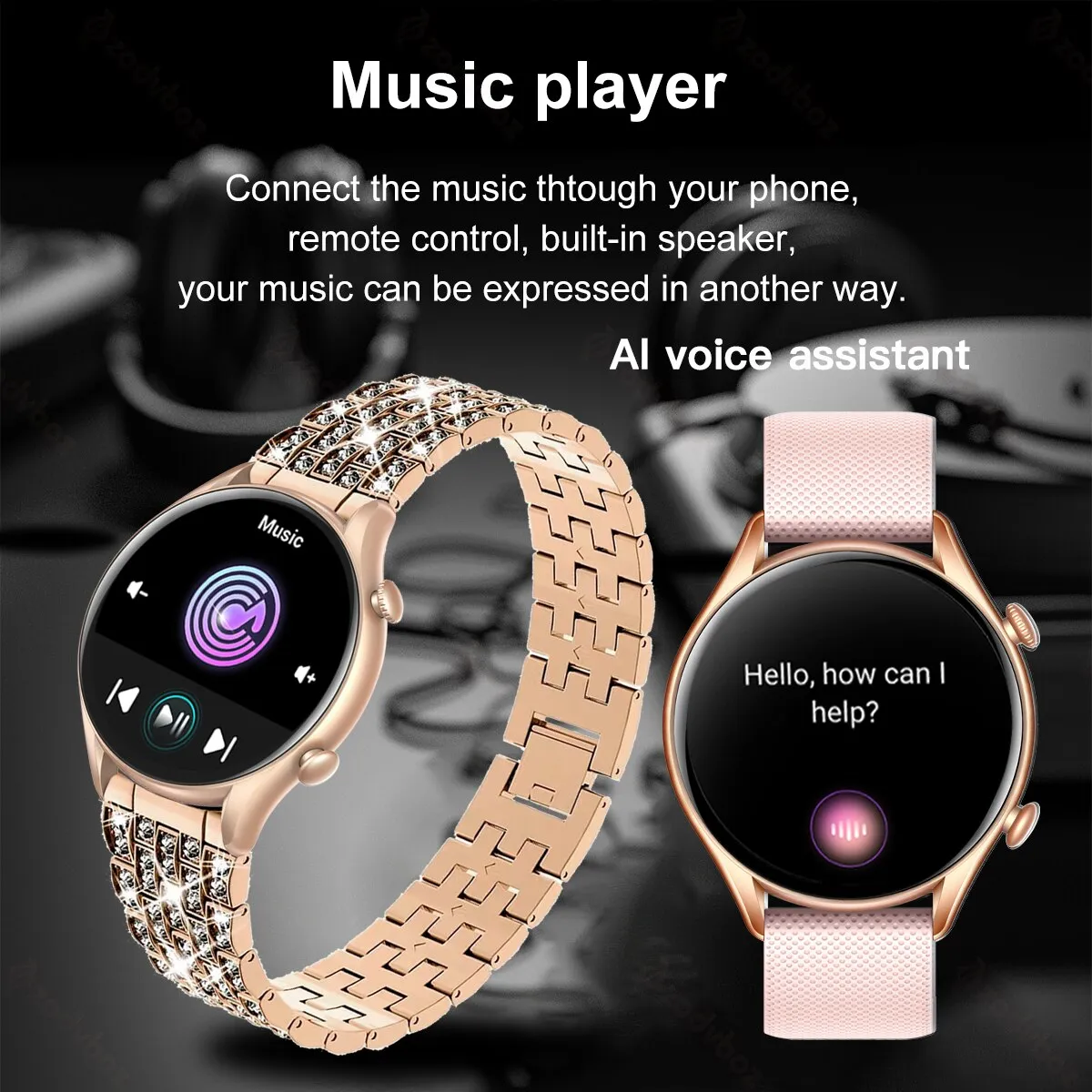 2023 Fashion Smart Watch Women Custom Dial Hi-Fi Voice Call Men Sport Fitness Tracker IP67 Waterproof Smartwatch For Android IOS
