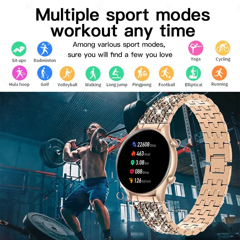 2023 Fashion Smart Watch Women Custom Dial Hi-Fi Voice Call Men Sport Fitness Tracker IP67 Waterproof Smartwatch For Android IOS