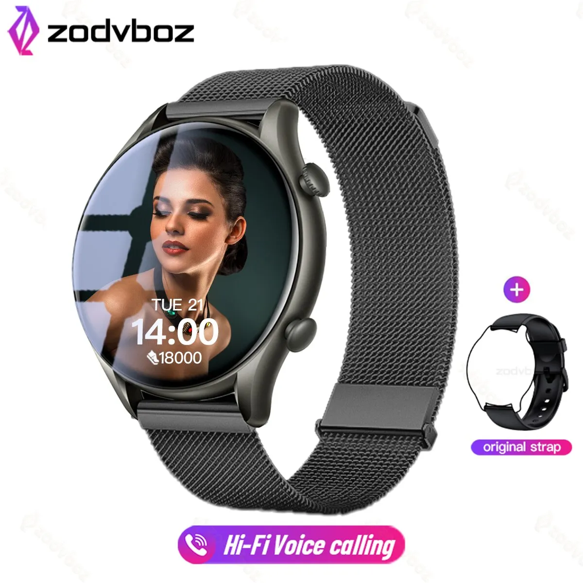 2023 Fashion Smart Watch Women Custom Dial Hi-Fi Voice Call Men Sport Fitness Tracker IP67 Waterproof Smartwatch For Android IOS