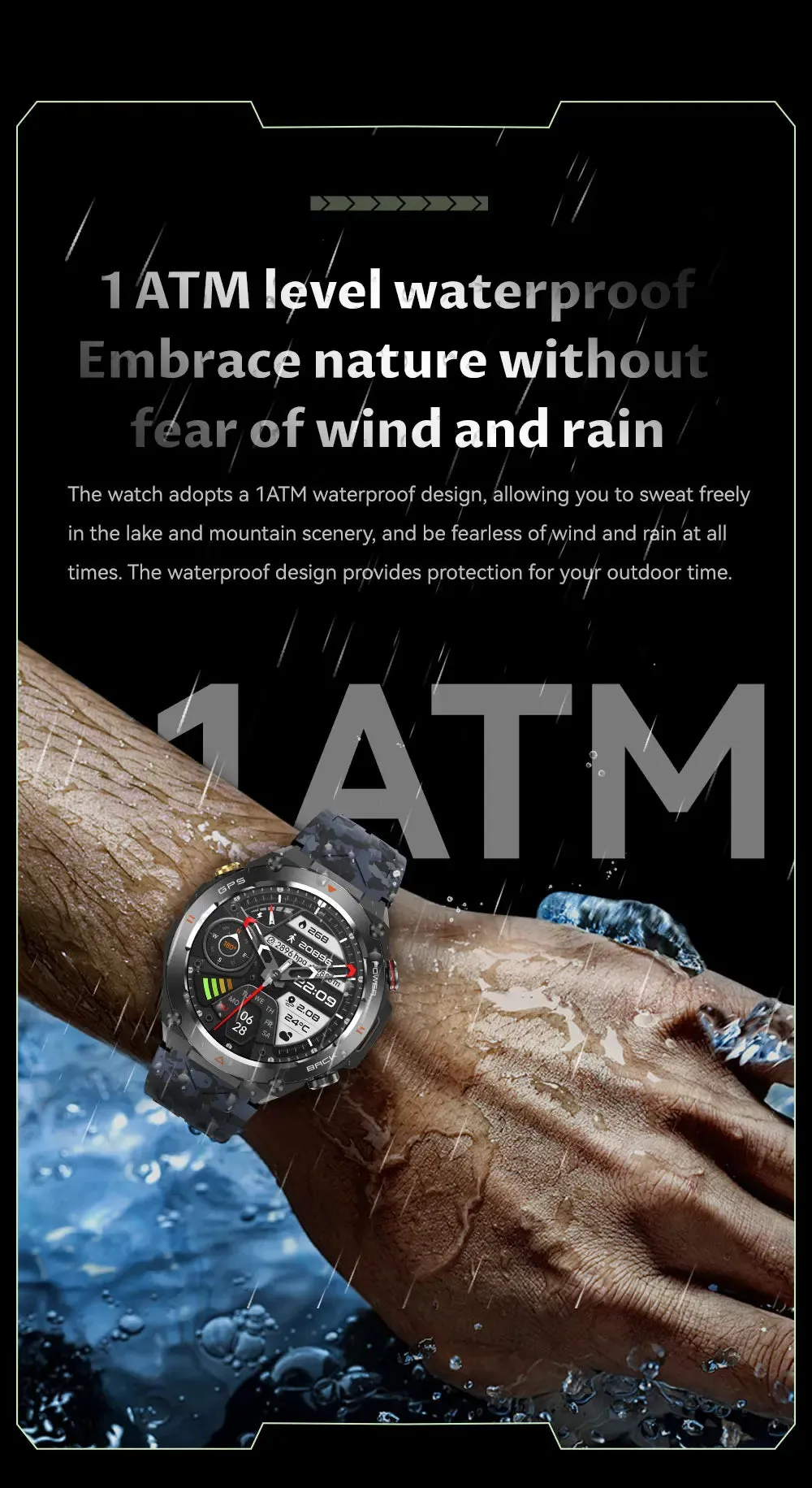2024 New For HUAWEI GPS Outdoor SmartWatch HD 412*412 AMOLED Screen Heart rate Bluetooth Call IP68 Waterproof Man Smart Bracelet
