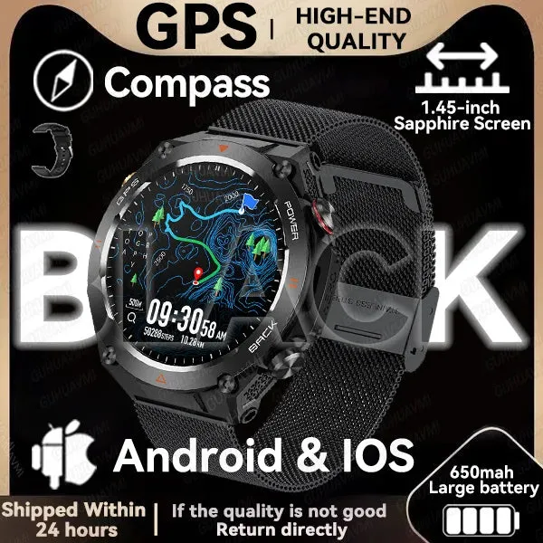 2024 New For HUAWEI GPS Outdoor SmartWatch HD 412*412 AMOLED Screen Heart rate Bluetooth Call IP68 Waterproof Man Smart Bracelet
