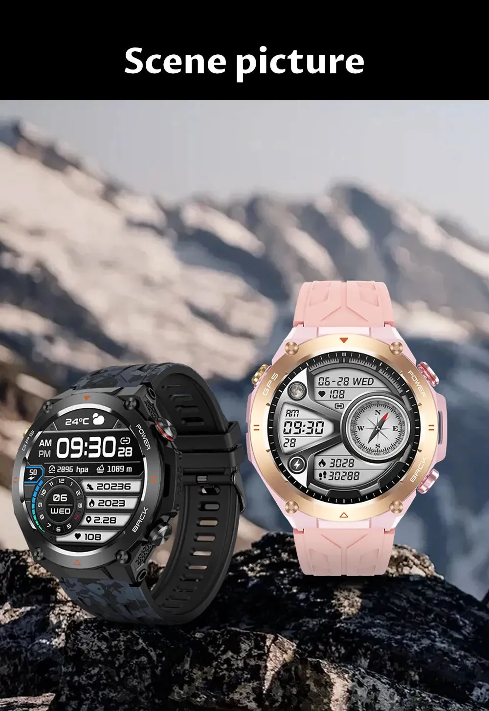 2024 New For HUAWEI GPS Outdoor SmartWatch HD 412*412 AMOLED Screen Heart rate Bluetooth Call IP68 Waterproof Man Smart Bracelet