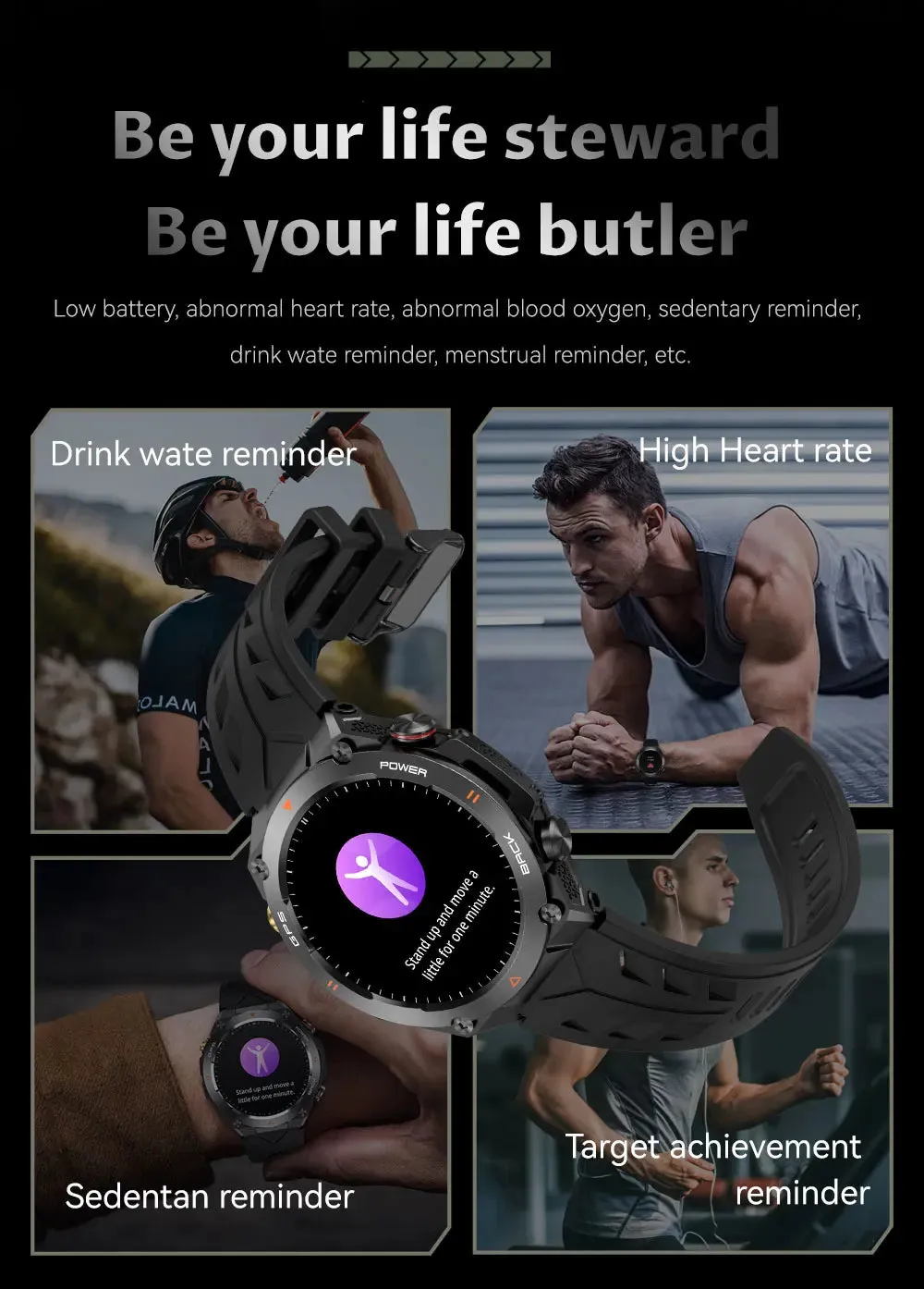 2024 New For HUAWEI GPS Outdoor SmartWatch HD 412*412 AMOLED Screen Heart rate Bluetooth Call IP68 Waterproof Man Smart Bracelet