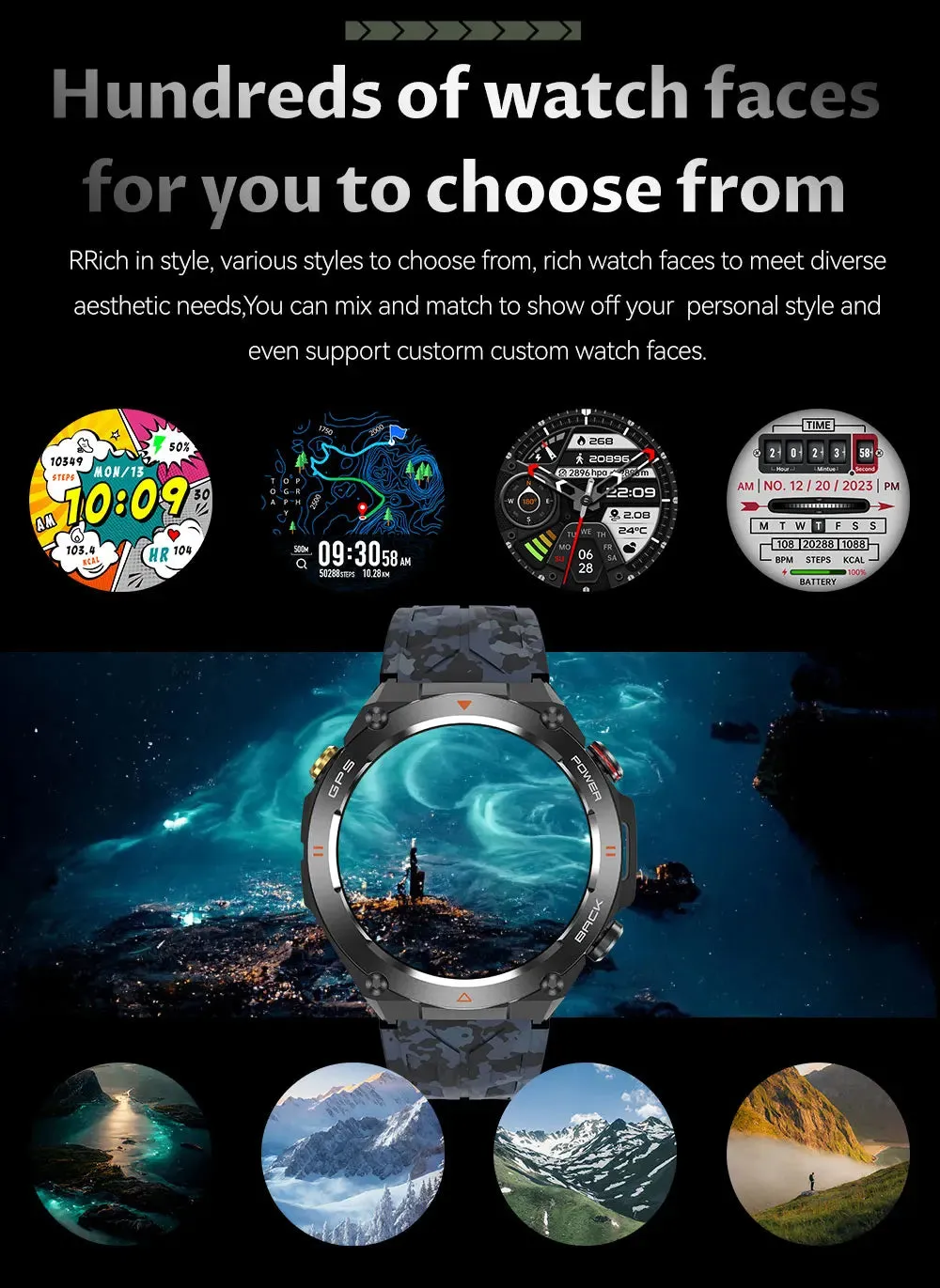 2024 New For HUAWEI GPS Outdoor SmartWatch HD 412*412 AMOLED Screen Heart rate Bluetooth Call IP68 Waterproof Man Smart Bracelet