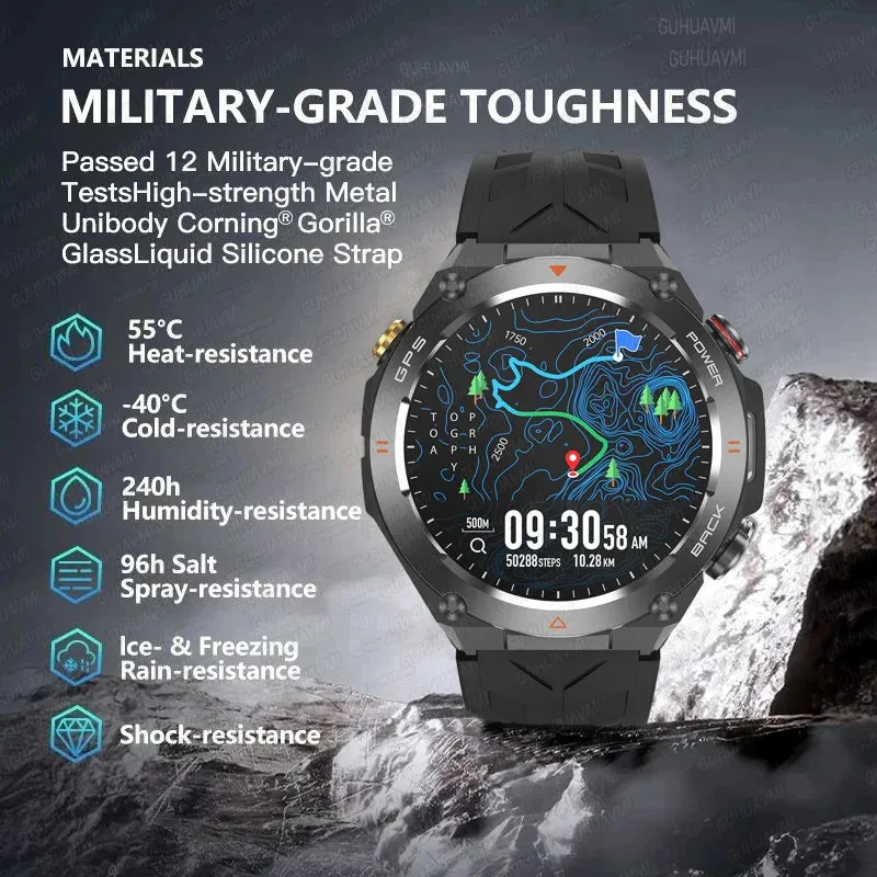 2024 New For HUAWEI GPS Outdoor SmartWatch HD 412*412 AMOLED Screen Heart rate Bluetooth Call IP68 Waterproof Man Smart Bracelet