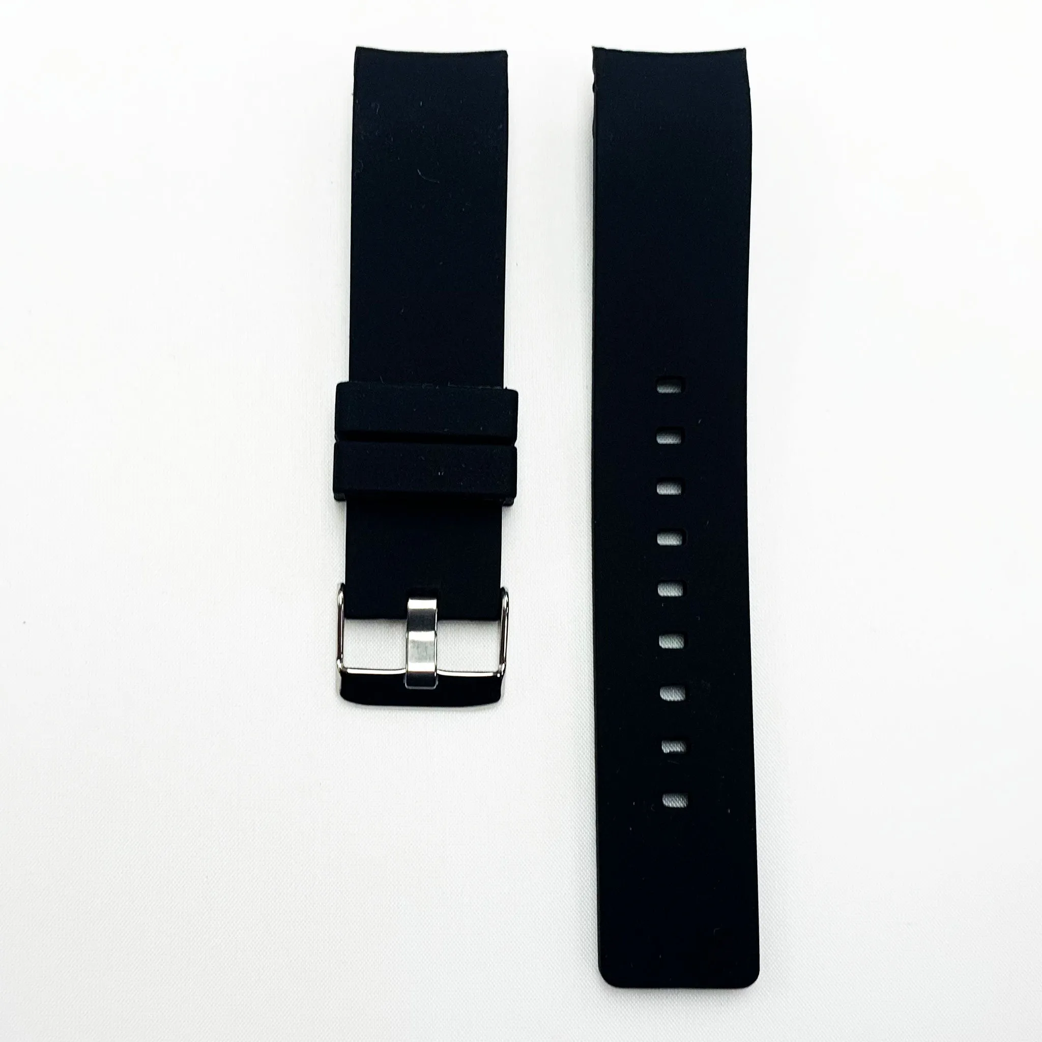 22 MM Special Curve Black Color Silicone Quick Release Regular Size Watch Strap Steel HR