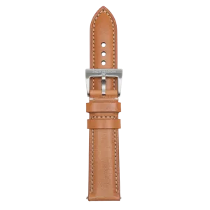 22mm Leather Watch Strap - Stitched Tan