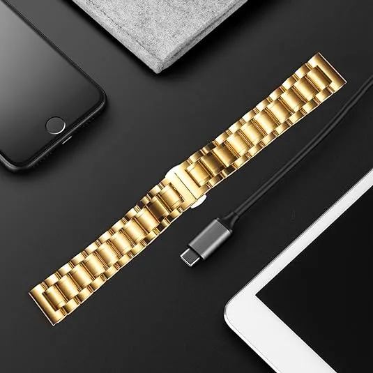 22MM ROLEX STYLE STAINLESS STEEL CHAIN STRAPS FOR REALME WATCH  2 PRO, WATCH S, WATCH S PRO, WATCH 3