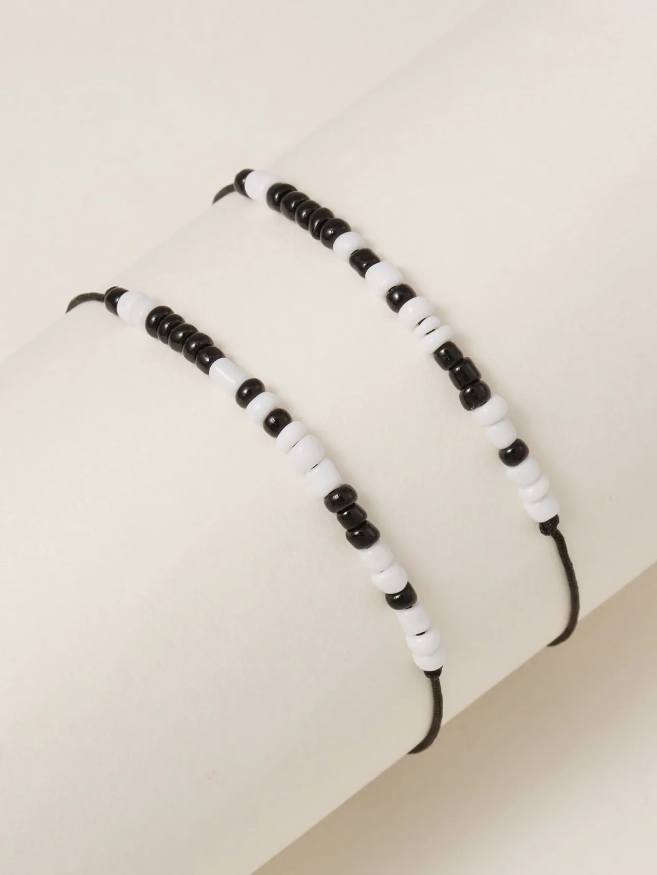 2pcs Bead Decor Morse Code I Love You Couple Bracelet Women Bracelet Stackable