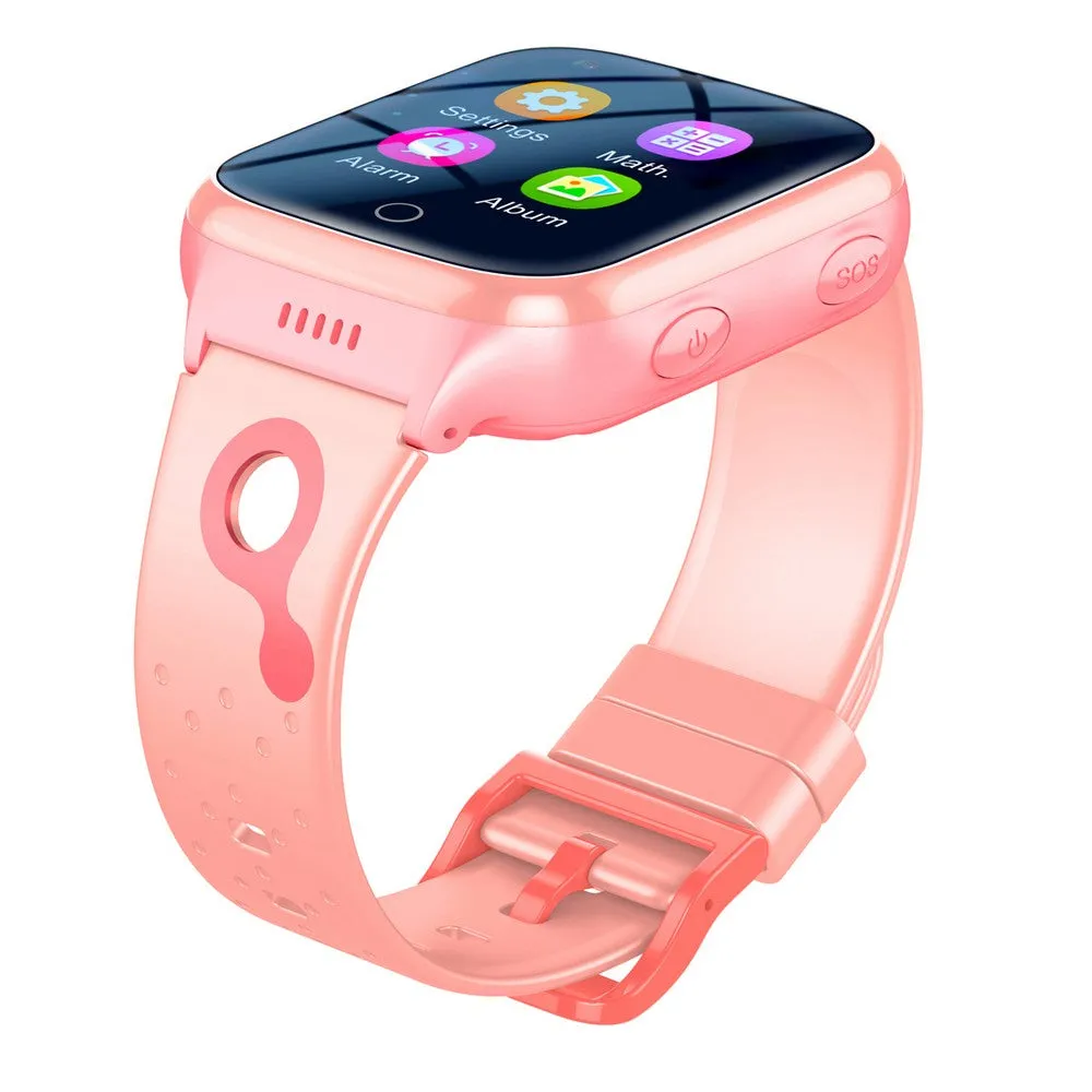 4G Kids Smart Watch SOS Video Phone Call Compatible with Android iOS-Pink