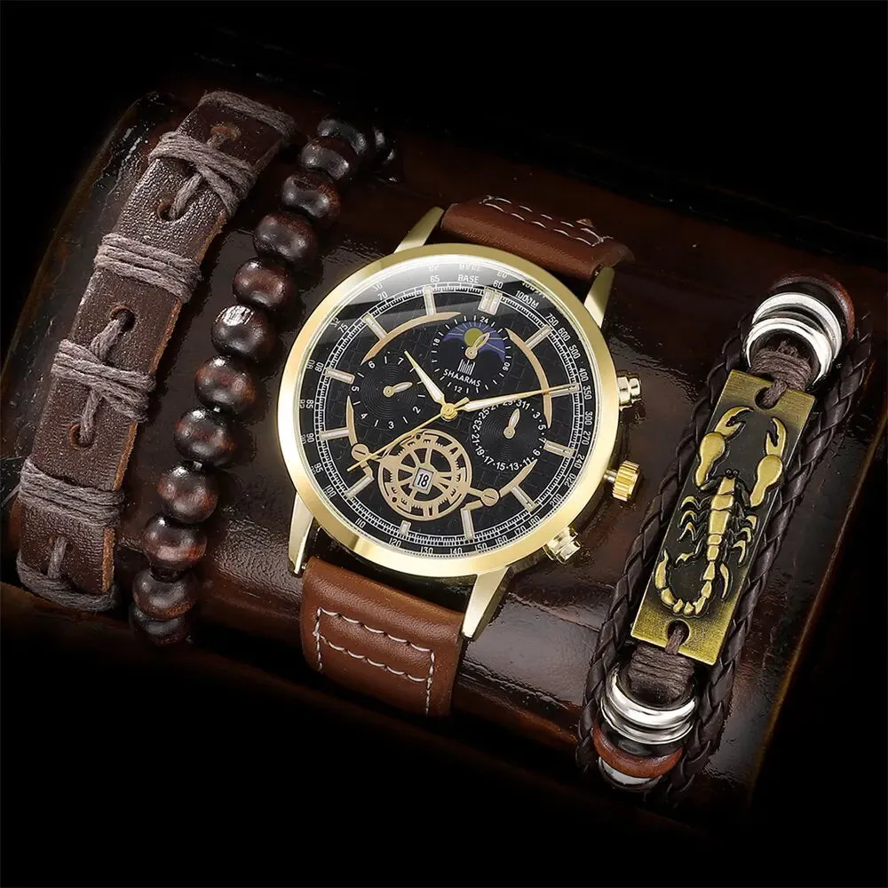 4PCS Set Men Watch