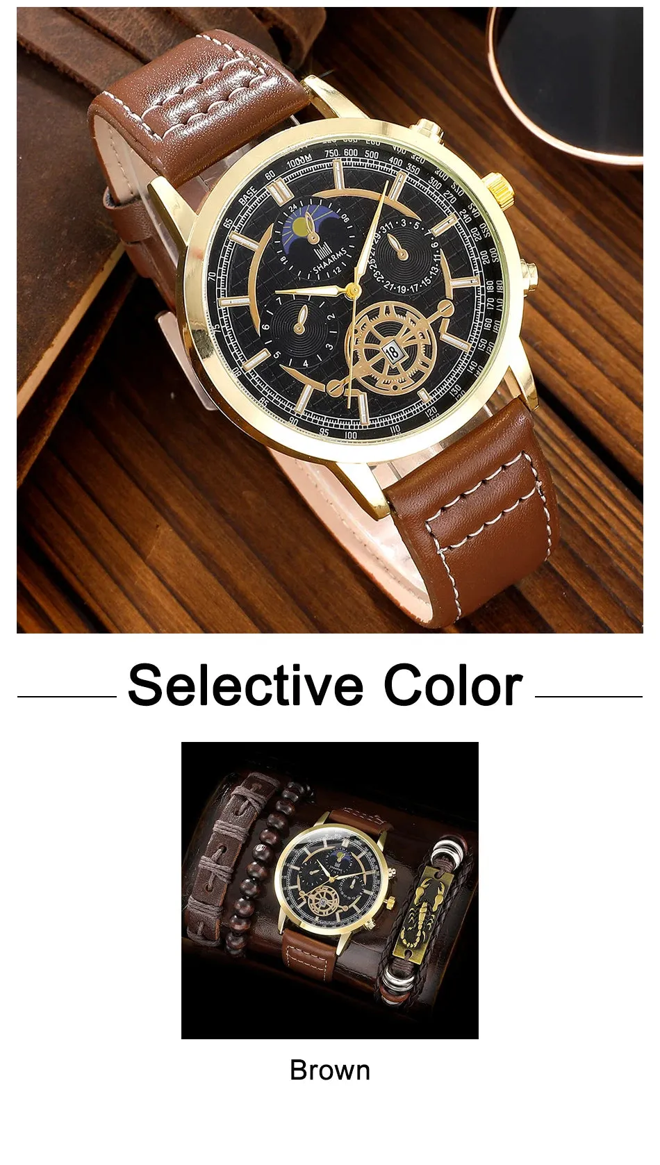 4PCS Set Men Watch
