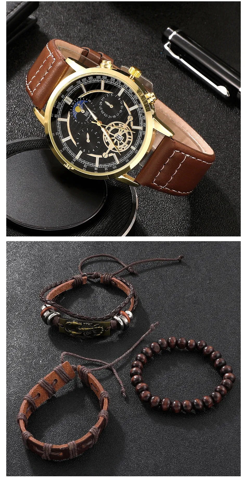 4PCS Set Men Watch