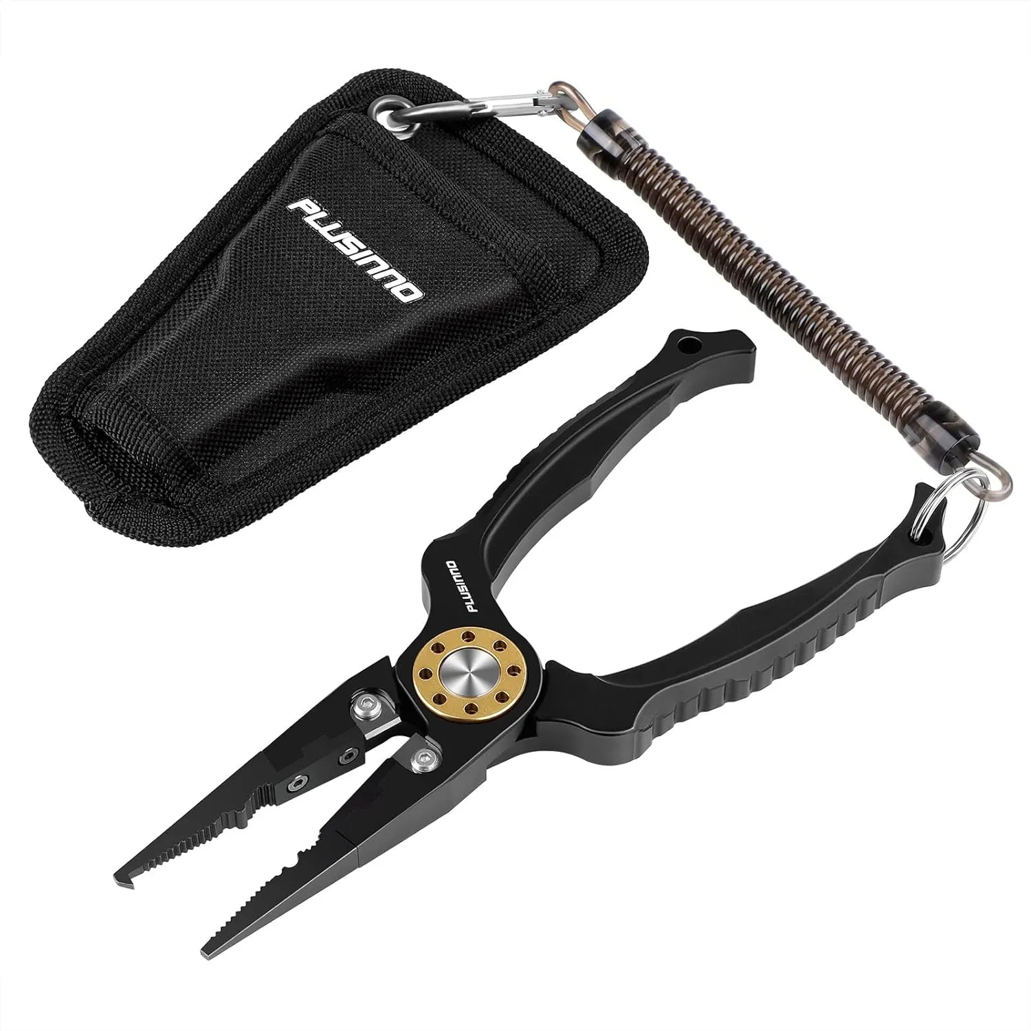 8 Inch Fishing Pliers, 6061Aluminum Muti-Function Fishing Tools, Split Ring Pliers Hook Removers, Saltwater Resistant Fishing Gear Accessories with Lanyard & Sheath, Fishing Gifts for Men