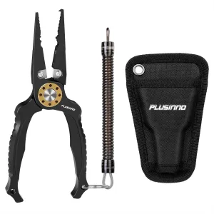 8 Inch Fishing Pliers, 6061Aluminum Muti-Function Fishing Tools, Split Ring Pliers Hook Removers, Saltwater Resistant Fishing Gear Accessories with Lanyard & Sheath, Fishing Gifts for Men