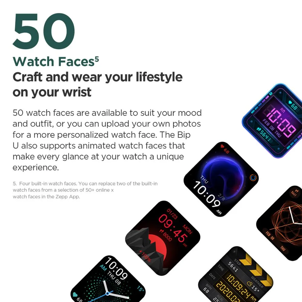 Amazfit Bip U Pro GPS Smartwatch Color Screen 31g 5 ATM Water-resistance 60  Sports Mode Smart Watch for Android