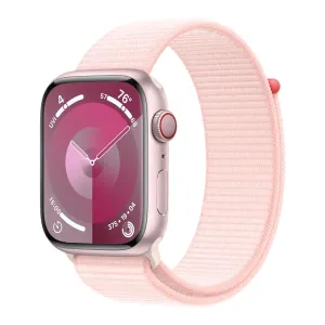Apple Watch Series 9 (GPS   Cellular), 45mm, Pink Aluminum Case/Pink Sport Loop - Onesize