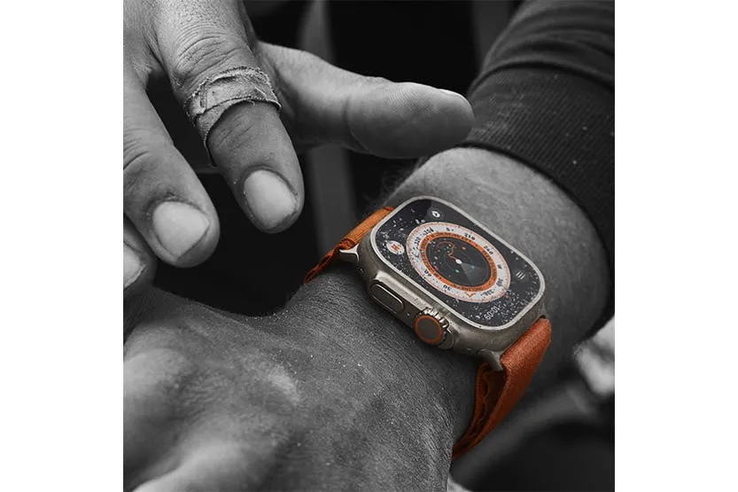 Apple Watch Ultra | 49mm | Titanium Case With Yellow/Beige Trail Loop M/L