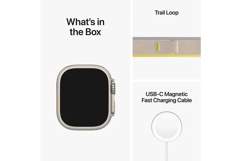 Apple Watch Ultra | 49mm | Titanium Case With Yellow/Beige Trail Loop M/L