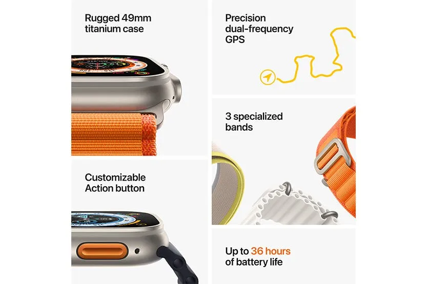 Apple Watch Ultra | 49mm | Titanium Case With Yellow/Beige Trail Loop M/L
