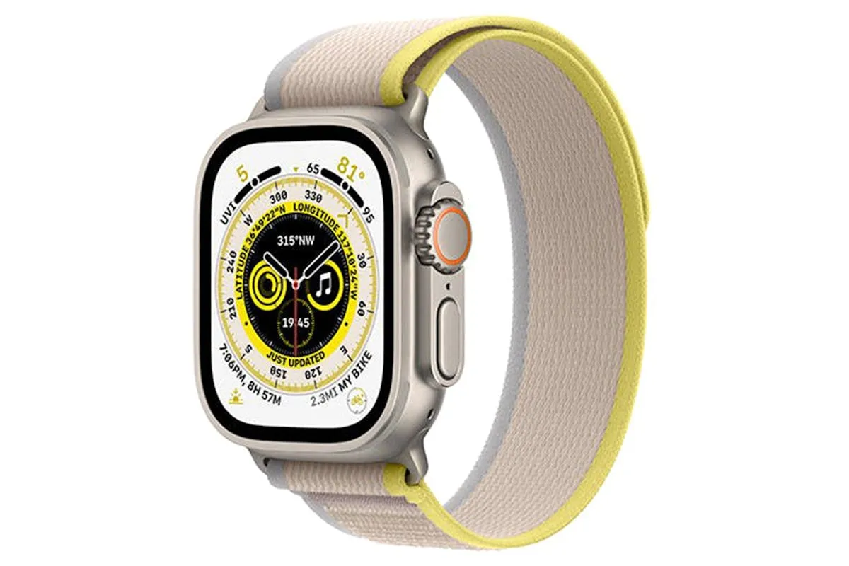 Apple Watch Ultra | 49mm | Titanium Case With Yellow/Beige Trail Loop M/L