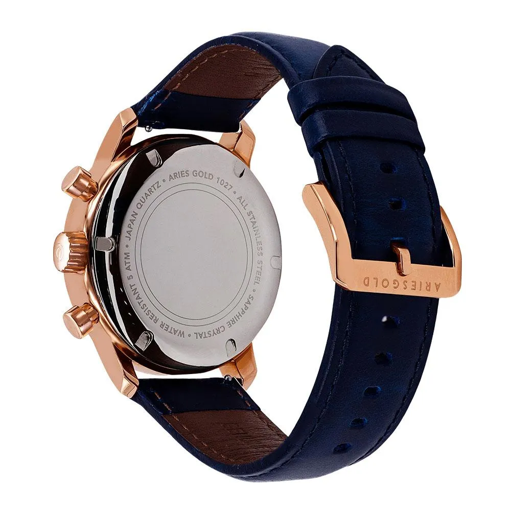 Aries Gold Urban Eternal Blue Leather Strap G 1027 RG-BU Watch