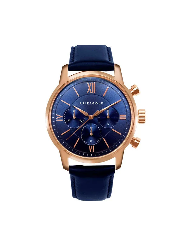 Aries Gold Urban Eternal Blue Leather Strap G 1027 RG-BU Watch