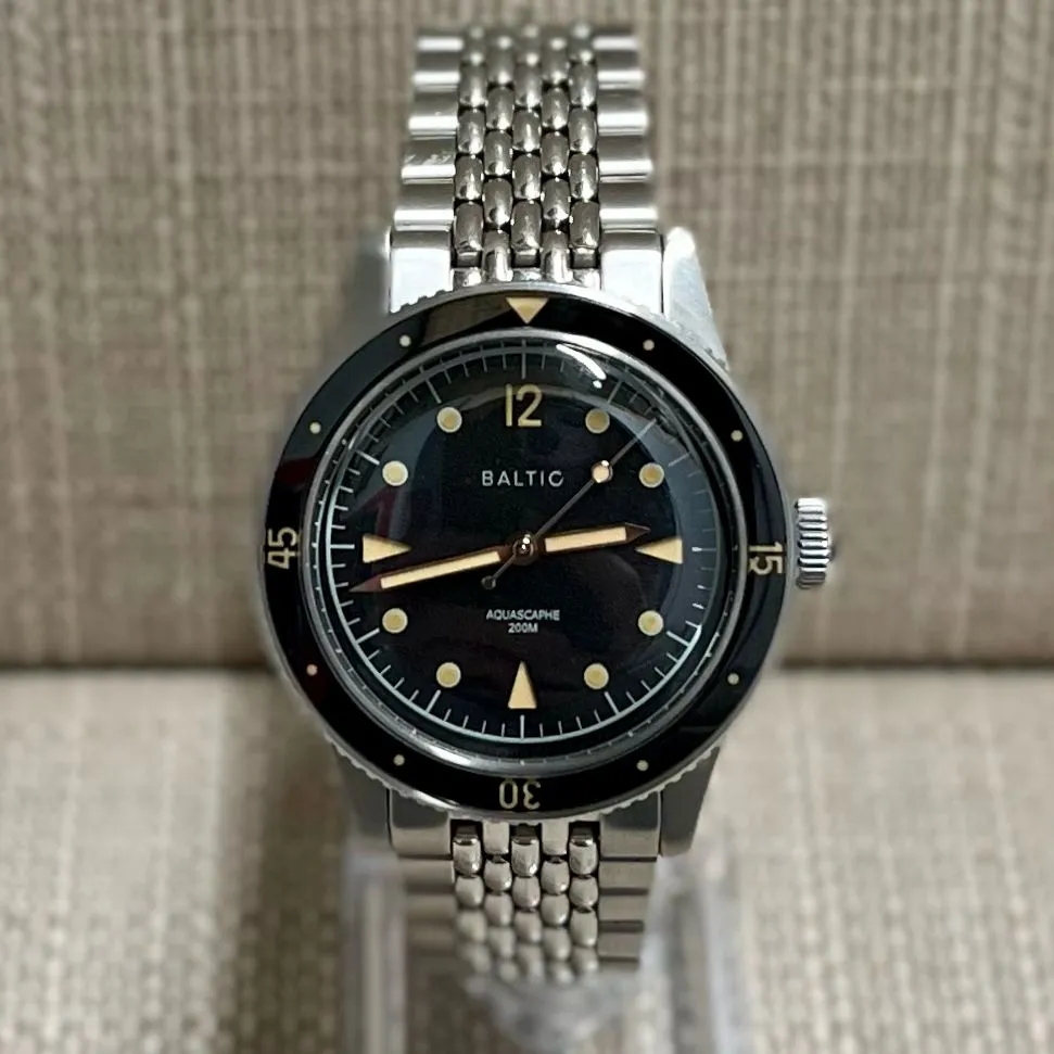 BALTIC Aquascaphe SS w/ Black Ceramic-Style Bezel Men's Watch  - $6K APR w/ COA!