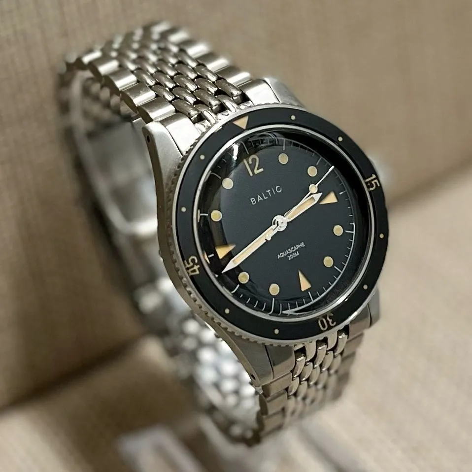 BALTIC Aquascaphe SS w/ Black Ceramic-Style Bezel Men's Watch  - $6K APR w/ COA!