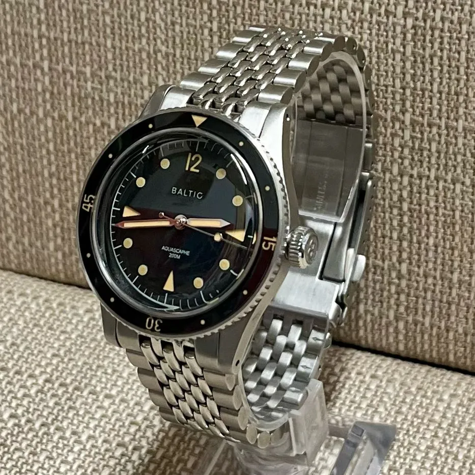 BALTIC Aquascaphe SS w/ Black Ceramic-Style Bezel Men's Watch  - $6K APR w/ COA!