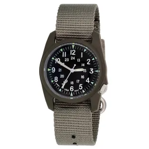 Bertucci Black Dial Dark Olive Case RETROFORM GHOST GRAY Nylon Band Wrist Watch - 11602