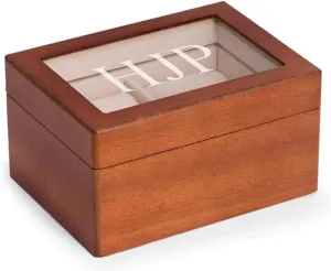 Bey-Berk Custom Personalized 1-48 Slot Watch Box Organizer Solid Wood with Glass Display Top