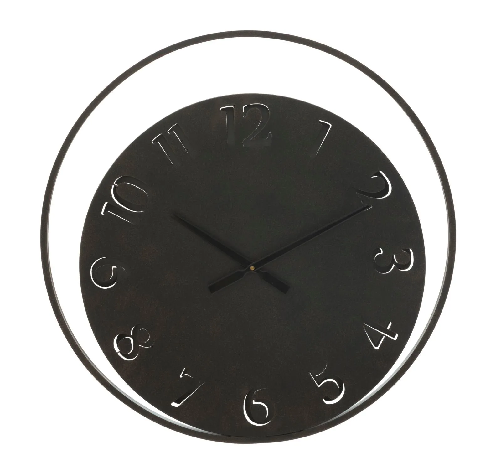 Black Metal Round Wall Clock