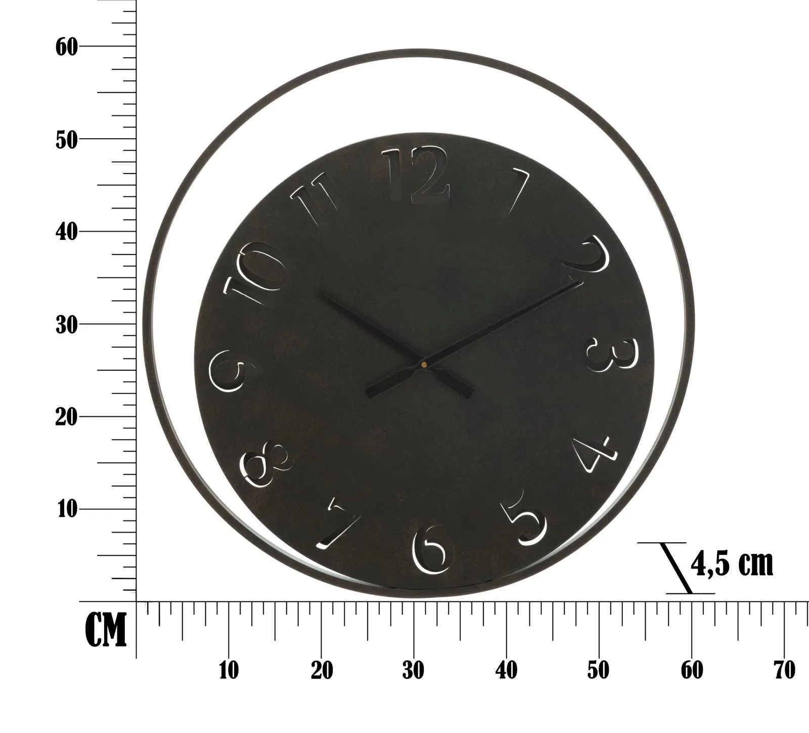Black Metal Round Wall Clock