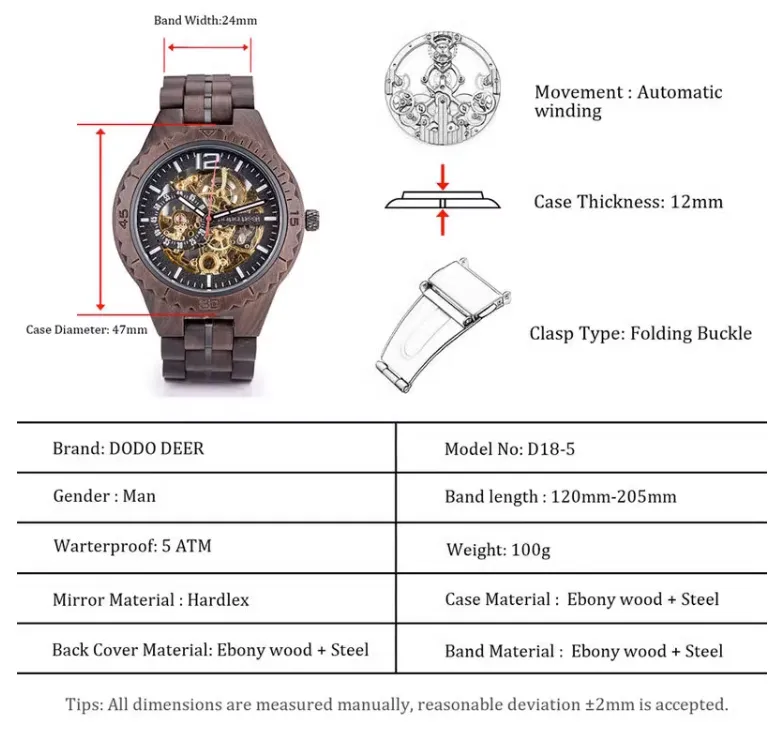 BOBO DODO DEER WATERPROOF VINTAGE UNISEX WATCH
