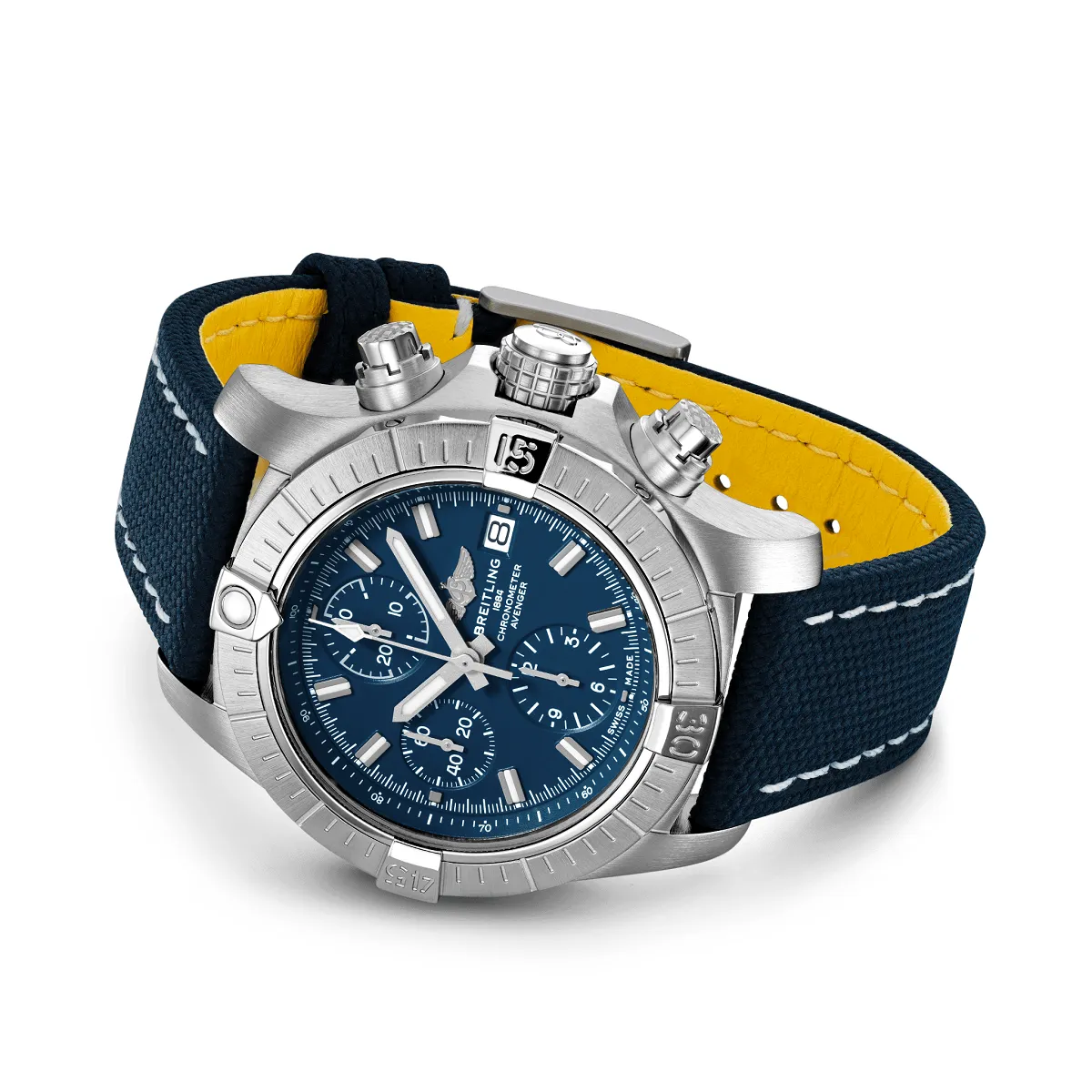 BREITLING AVENGER CHRONOGRAPH 43 STAINLESS STEEL / BLUE / MILITARY / PIN - A13385101C1X1