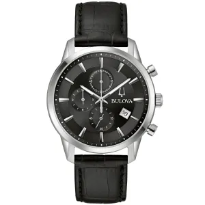 BULOVA Sutton Chronograph Watch 96B403 Date Indicator Stainless Steel Wristwatch