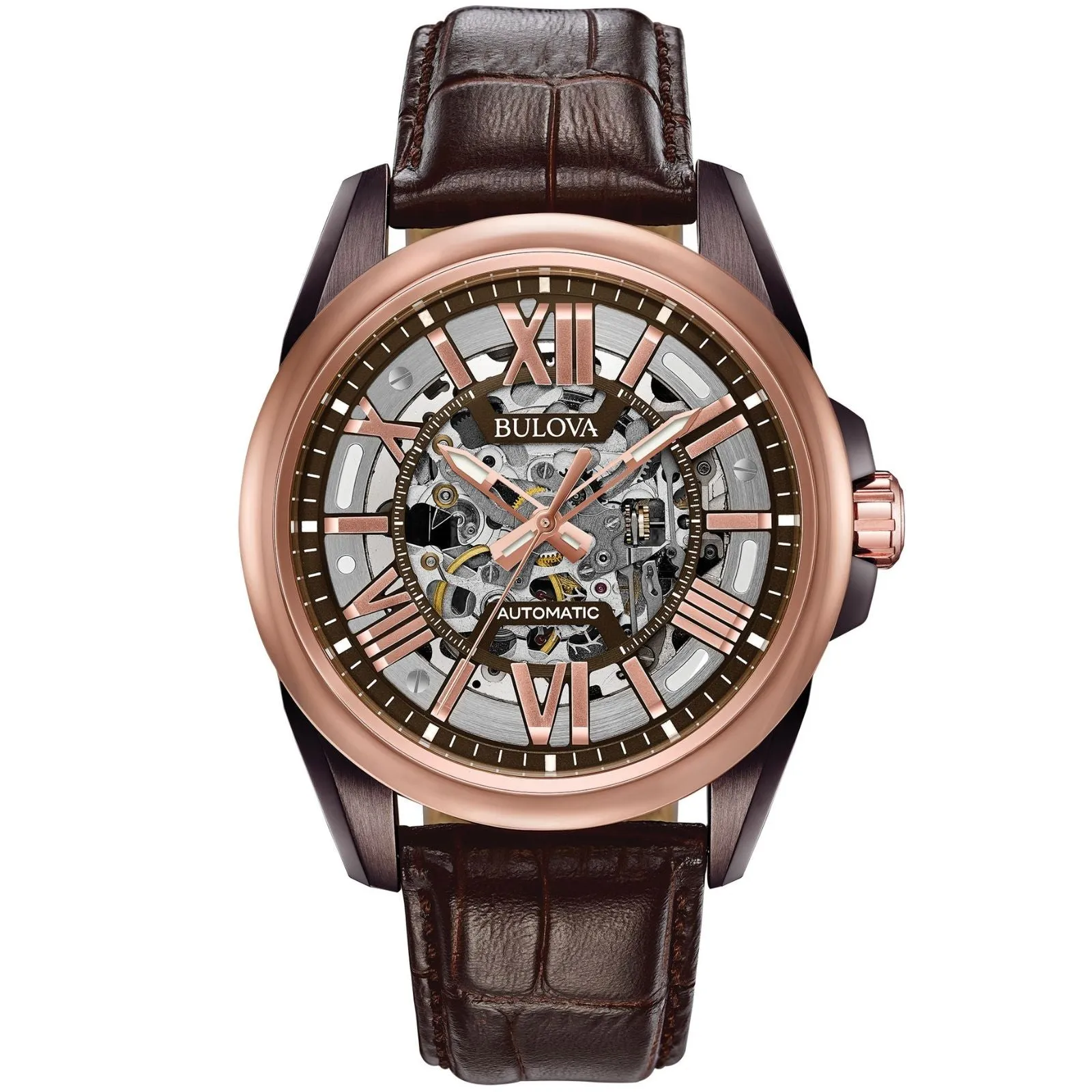 BULOVA Sutton Classic Automatic Watch 21 Jewels Skeleton 98A165
