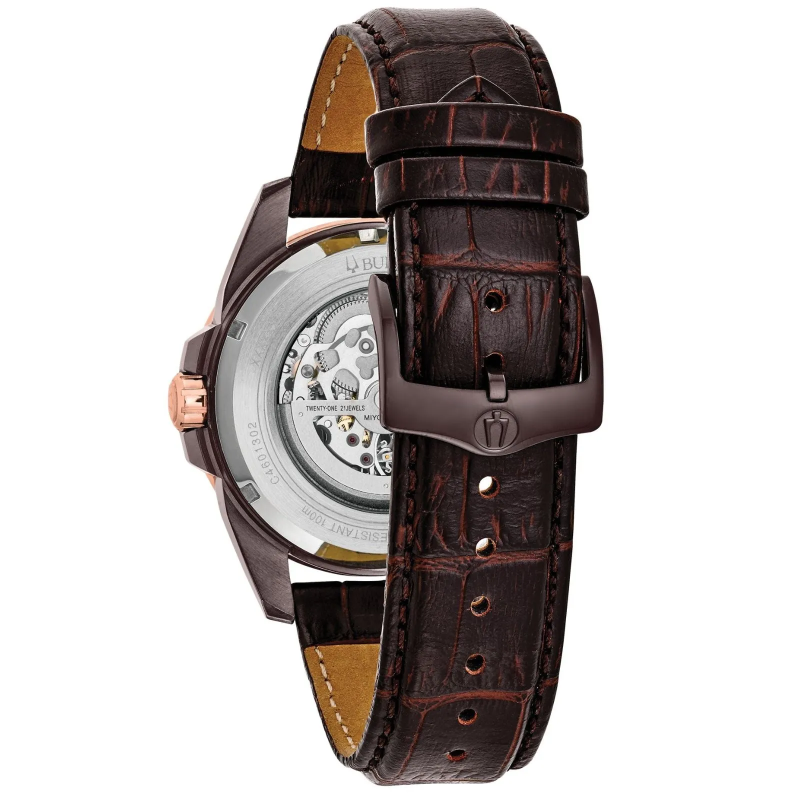 BULOVA Sutton Classic Automatic Watch 21 Jewels Skeleton 98A165