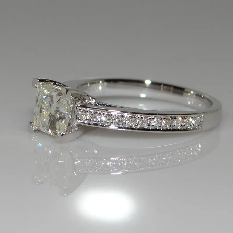 CC Jewelry Fashion Sterling 925 Silver Rings For Women Jewelry Simple Design Square Bridal Wedding Engagement Ring Bijoux CC631