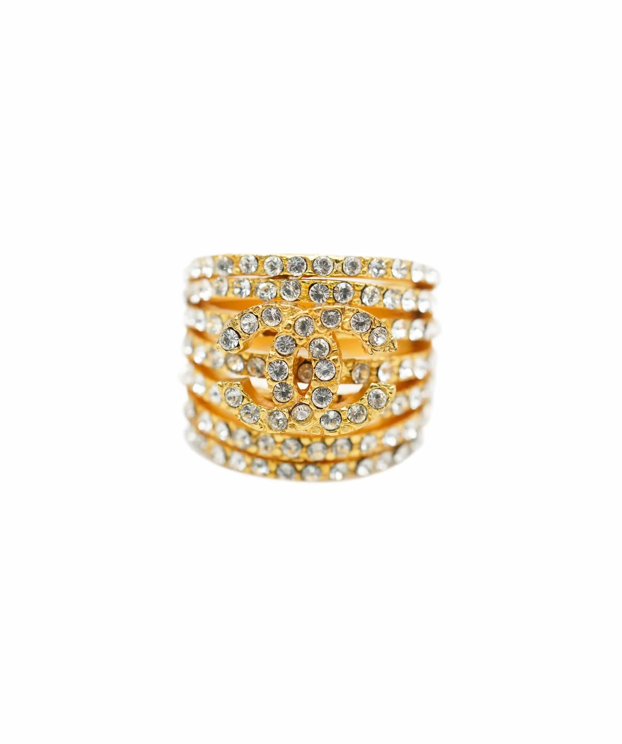 CHANEL VINTAGE RHINESTONE RING UKL1414