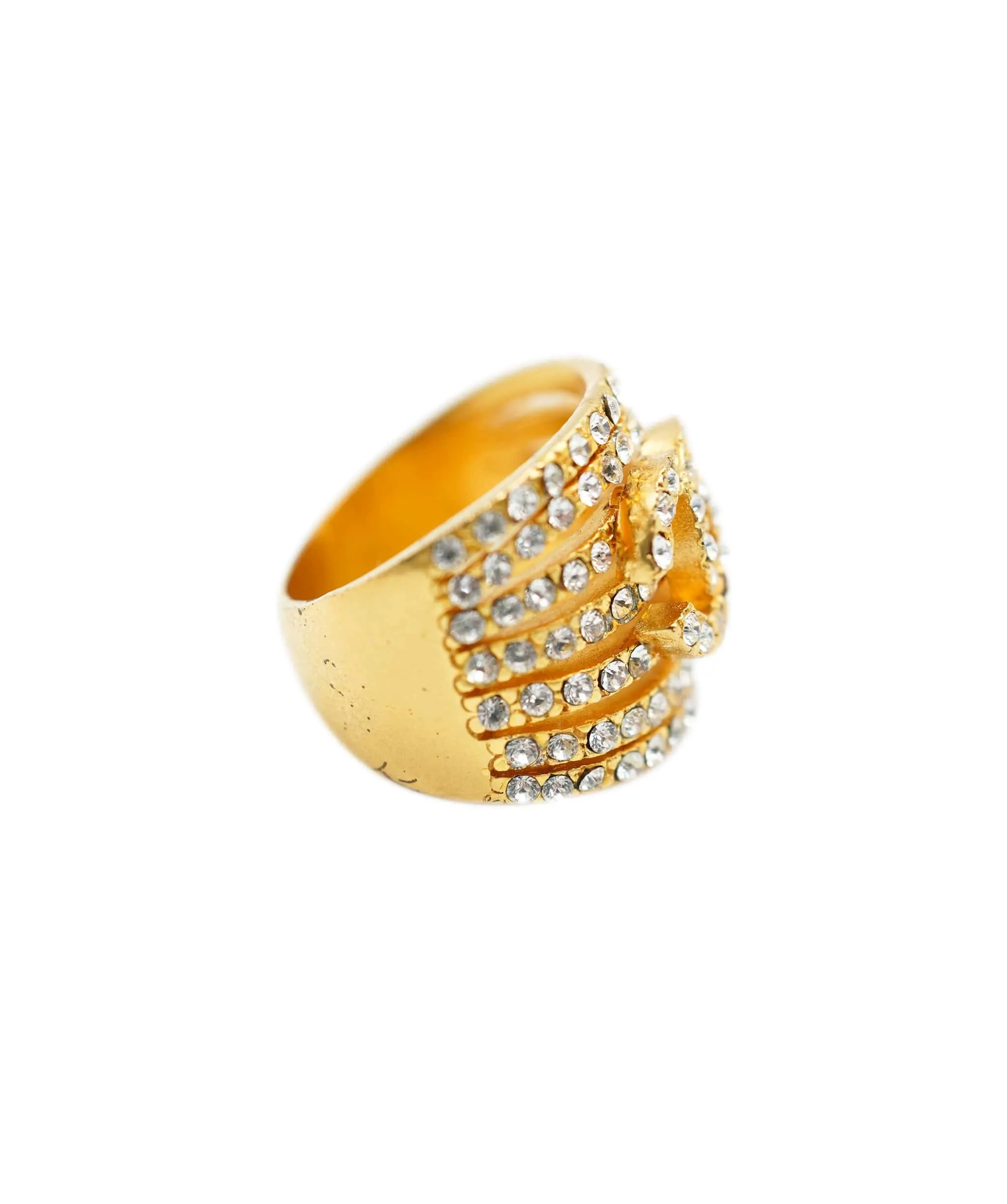 CHANEL VINTAGE RHINESTONE RING UKL1414
