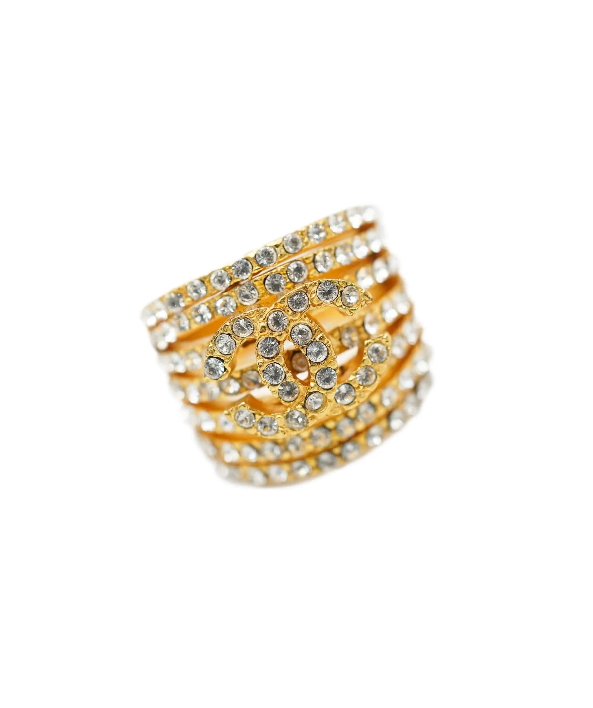 CHANEL VINTAGE RHINESTONE RING UKL1414
